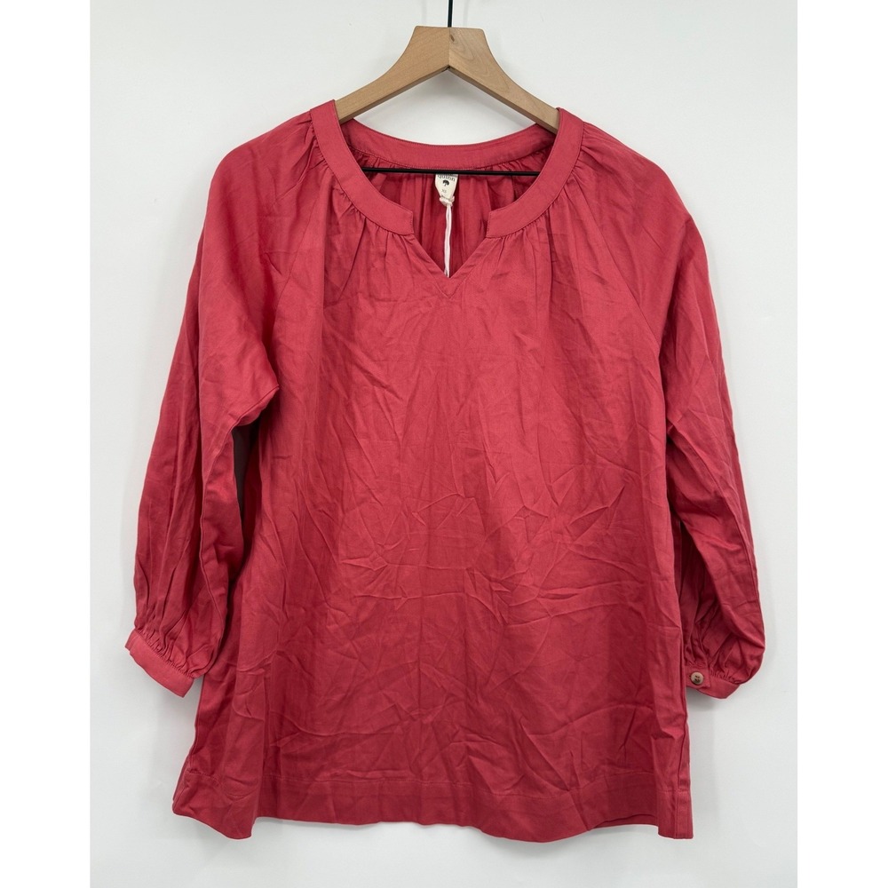 Kate Quinn Shirt Womens XS‎ Orange Red Organic Cotton Soft Sustainable NEW